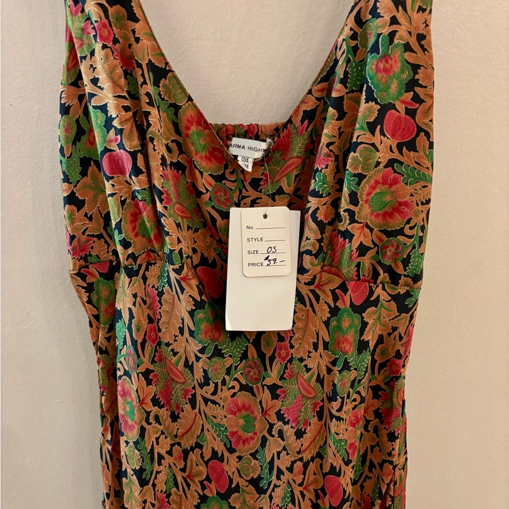Silky Floral Print Dress